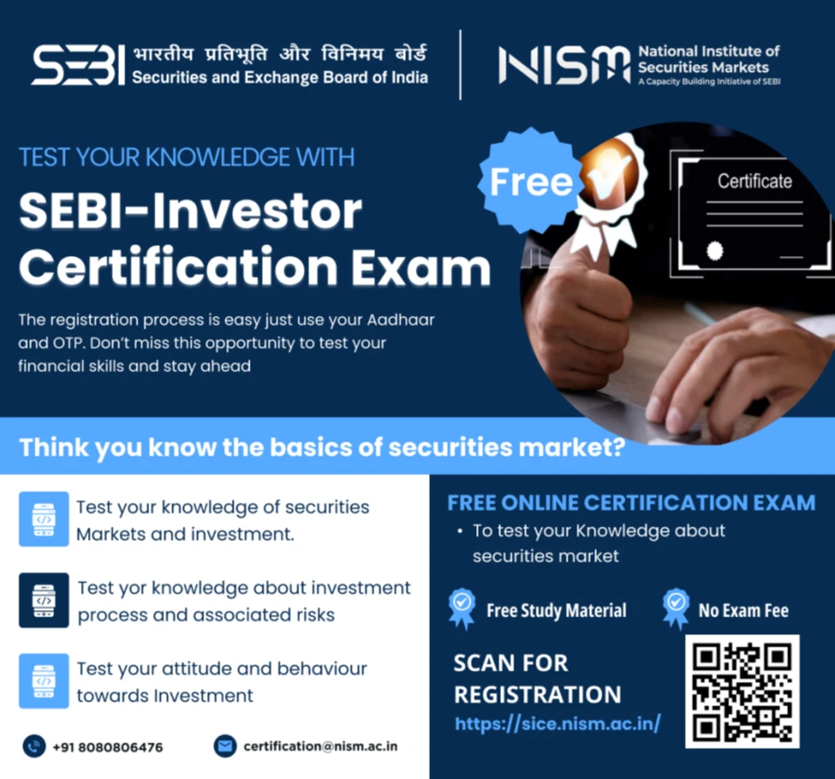 SEBI investor certification exam information and registration QR code